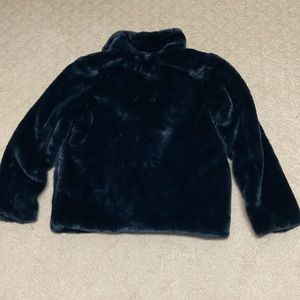 Faux Fur Jacket, black, size small